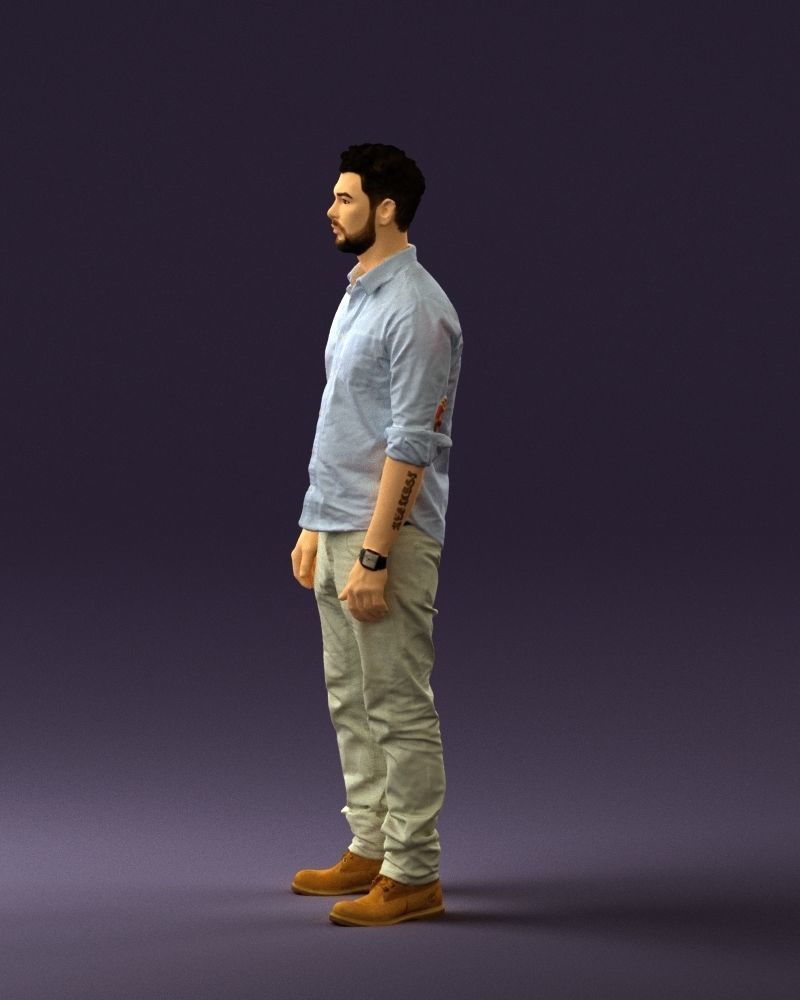 Man in blue top white jeans 0437 3D model_24