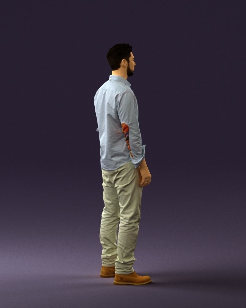 Man in blue top white jeans 0437 3D model_12
