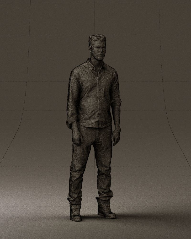 Man in blue top white jeans 0437 3D model_38