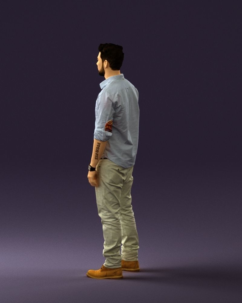Man in blue top white jeans 0437 3D model_21