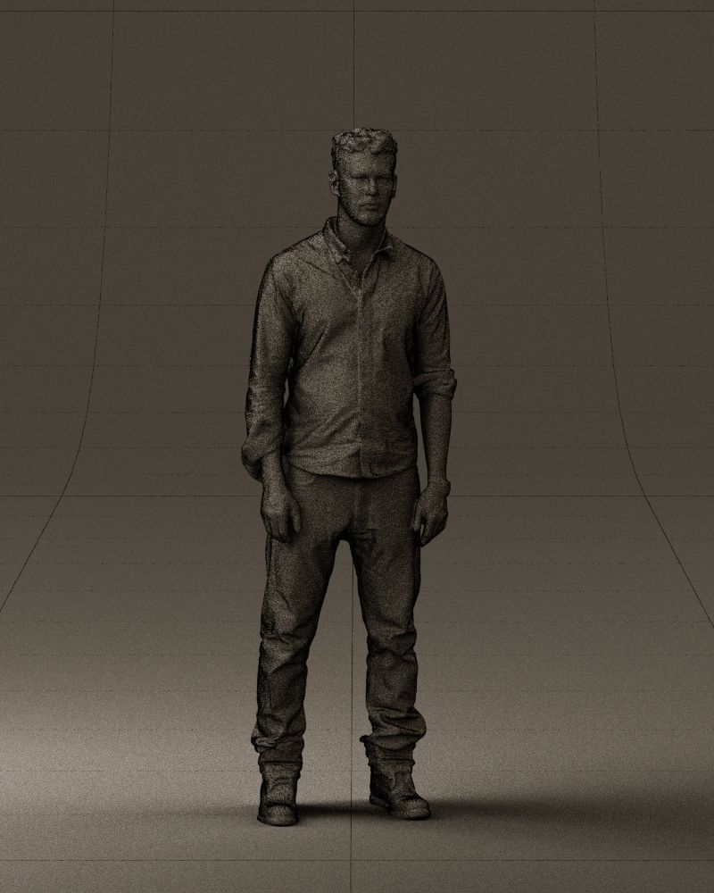 Man in blue top white jeans 0437 3D model_35