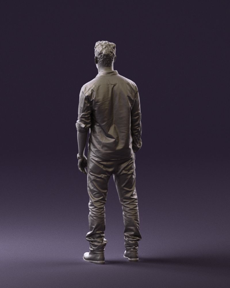 Man in blue top white jeans 0437 3D model_19