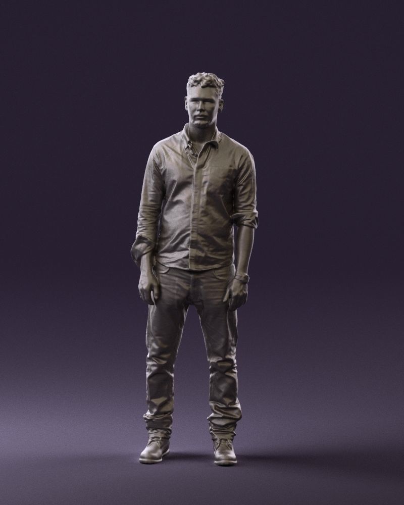 Man in blue top white jeans 0437 3D model_31