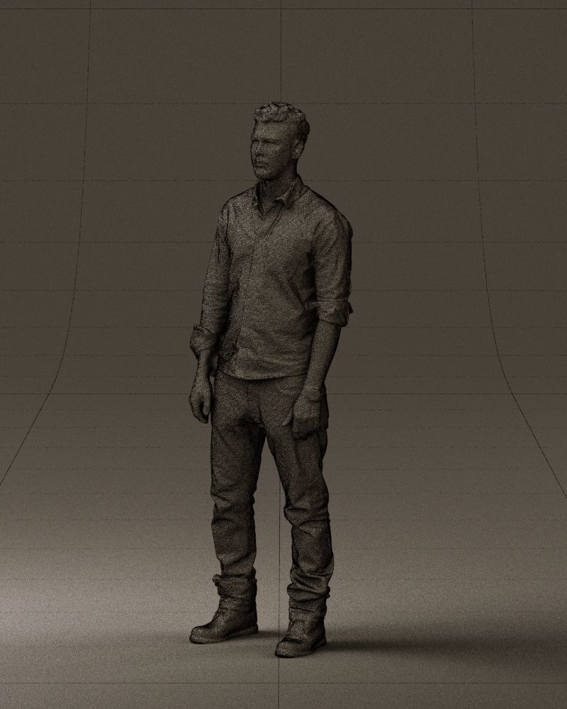 Man in blue top white jeans 0437 3D model_29