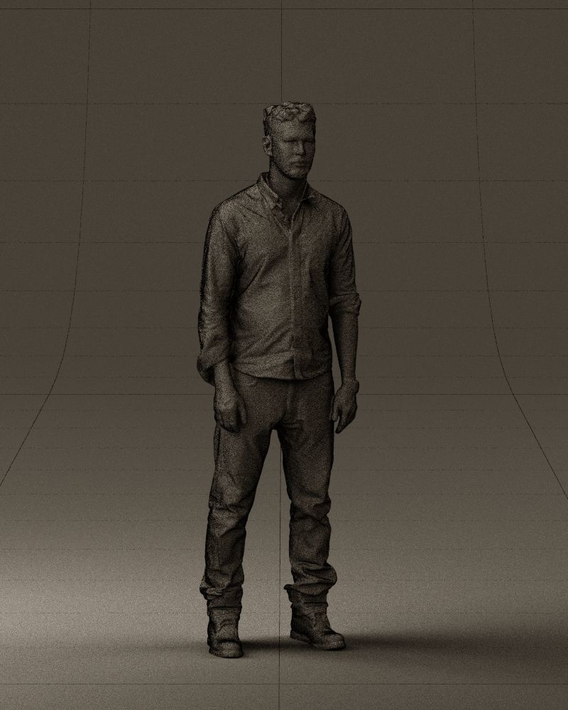 Man in blue top white jeans 0437 3D model_2