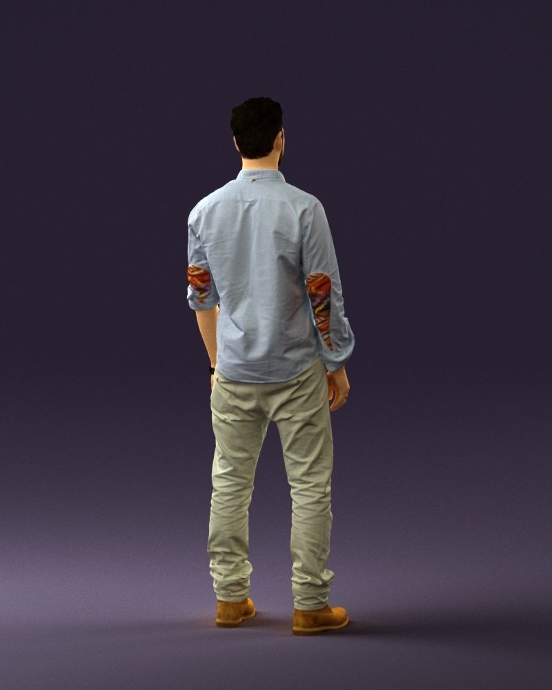 Man in blue top white jeans 0437 3D model_15