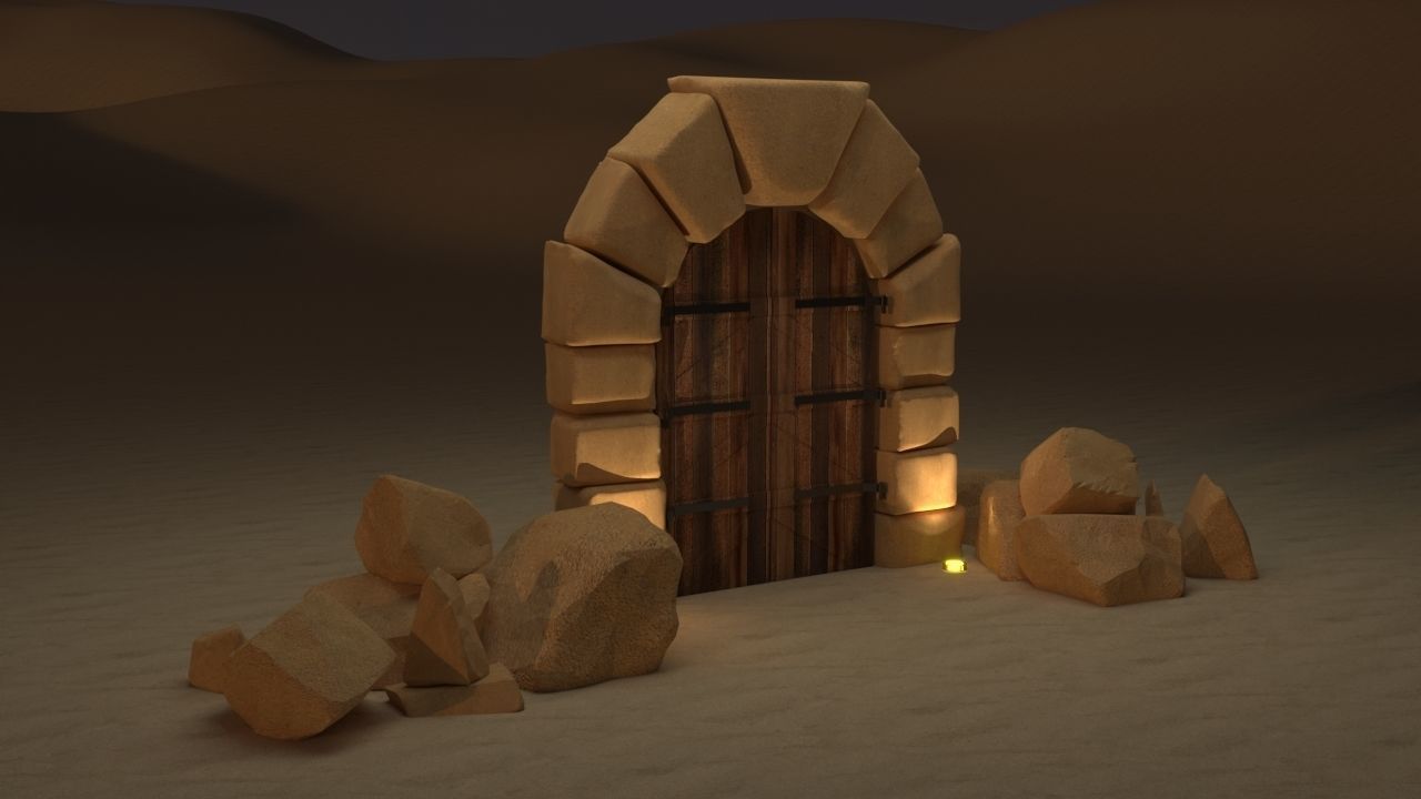 Arabic Traditional Arch Gate 3D model_1