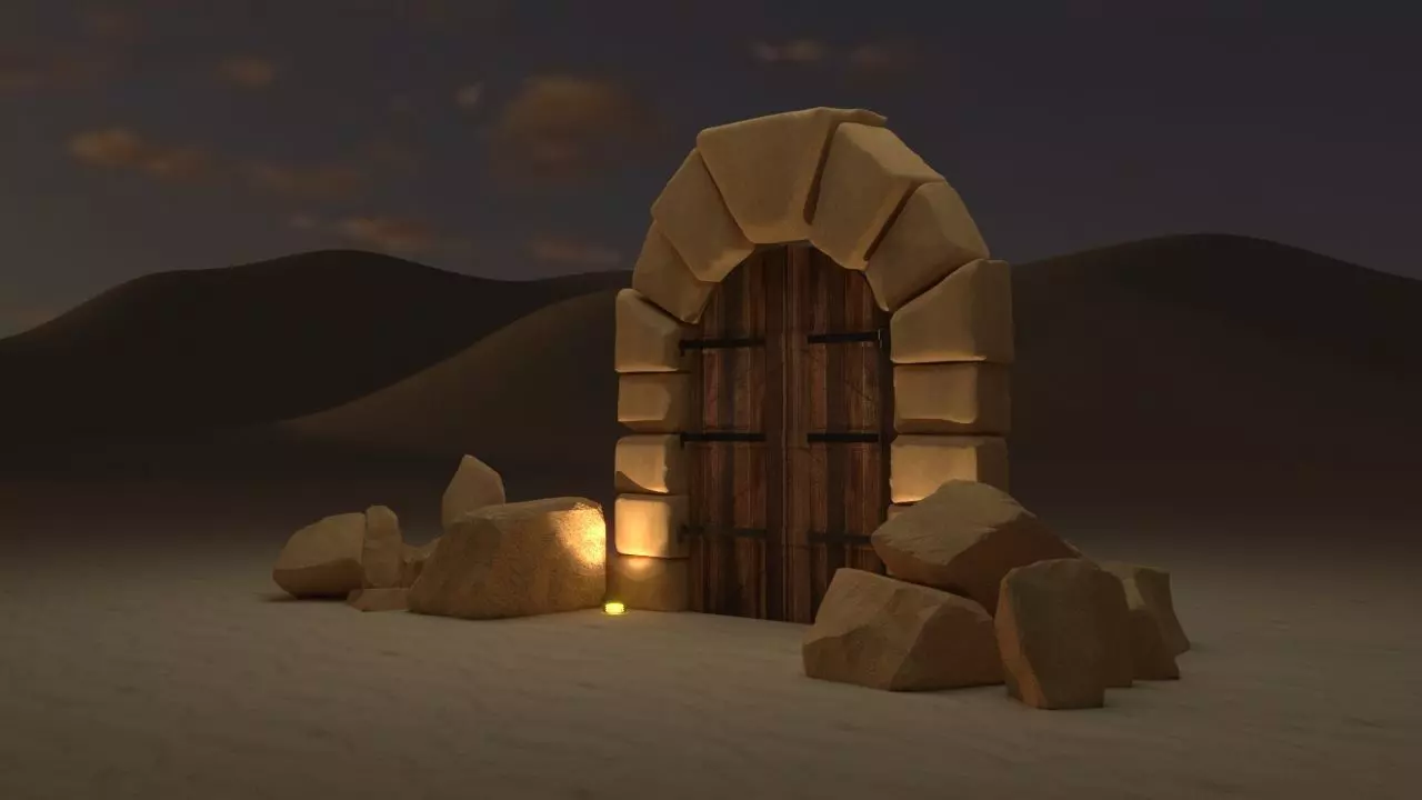 Arabic Traditional Arch Gate 3D model_0