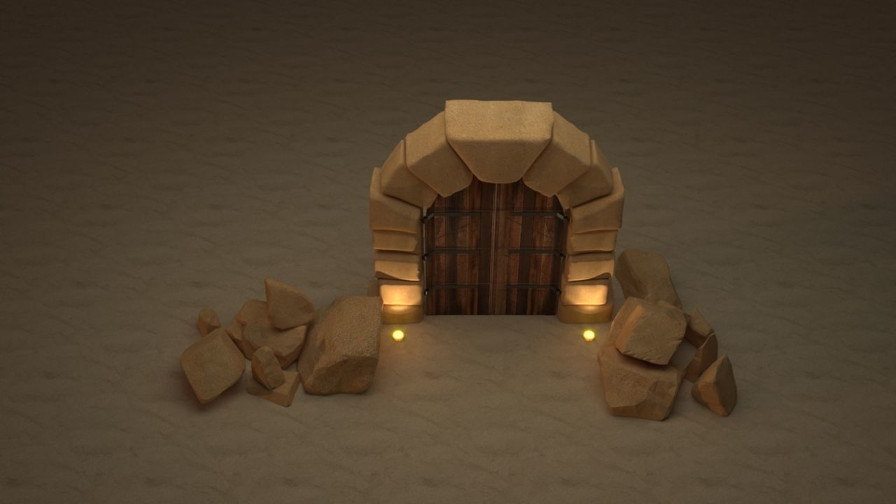 Arabic Traditional Arch Gate 3D model_2