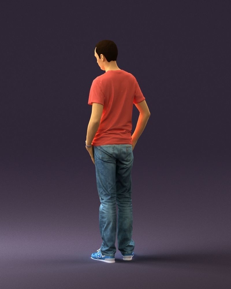 Man in pink shirt 0704 3D model_21