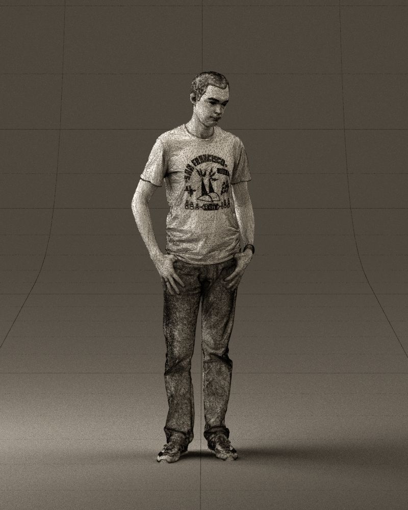 Man in pink shirt 0704 3D model_8