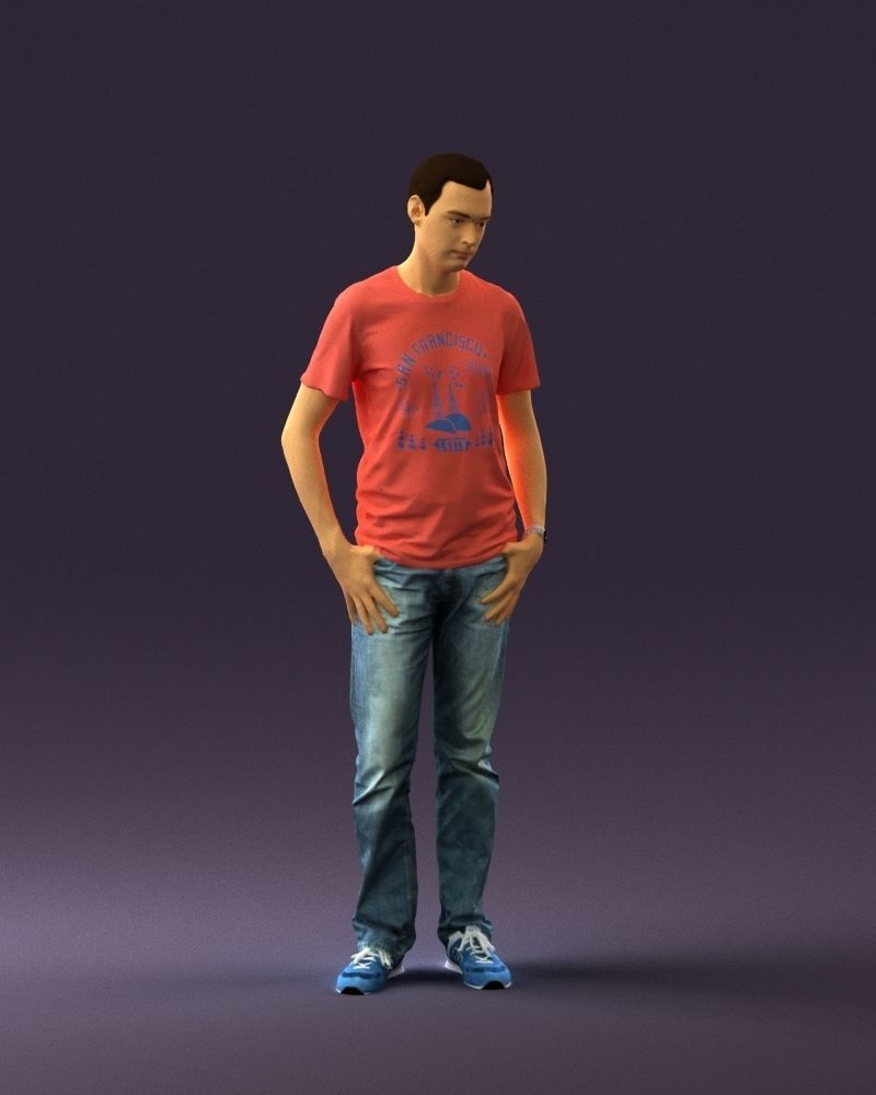 Man in pink shirt 0704 3D model_6
