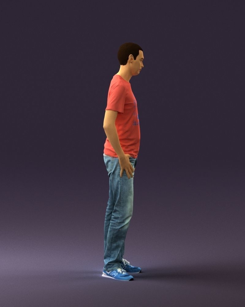 Man in pink shirt 0704 3D model_12