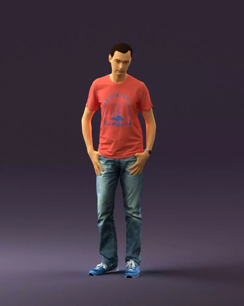 Man in pink shirt 0704 3D model_0