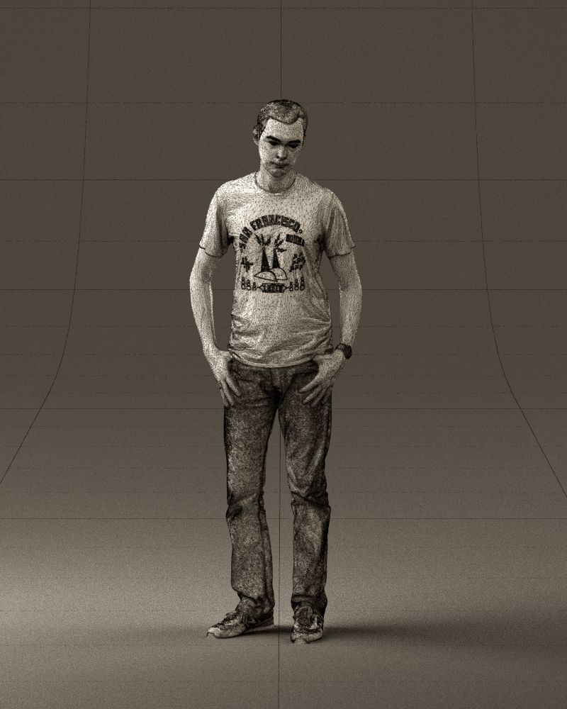 Man in pink shirt 0704 3D model_2