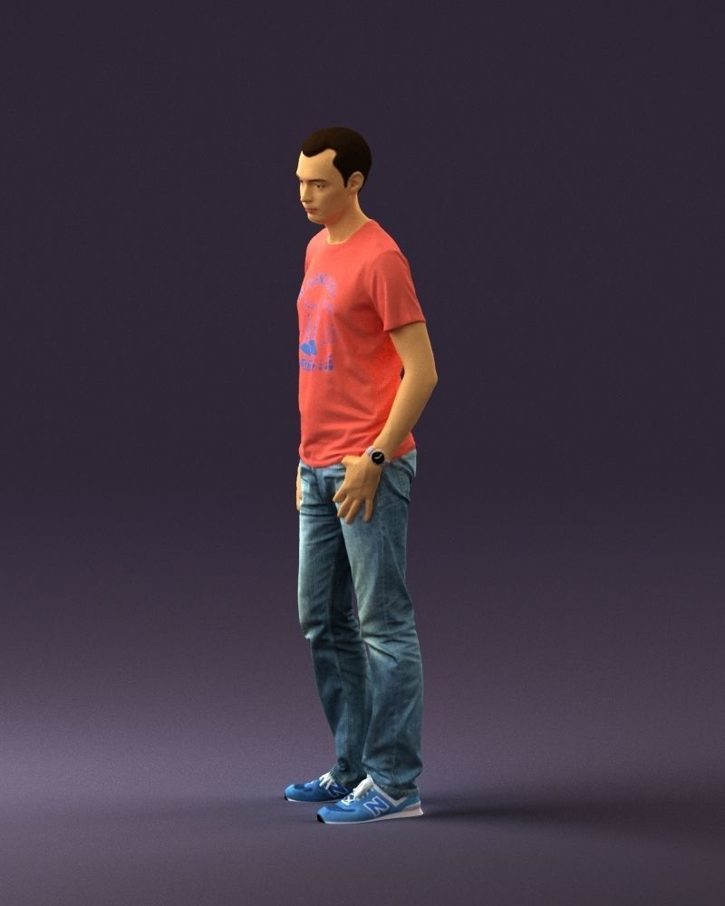 Man in pink shirt 0704 3D model_27
