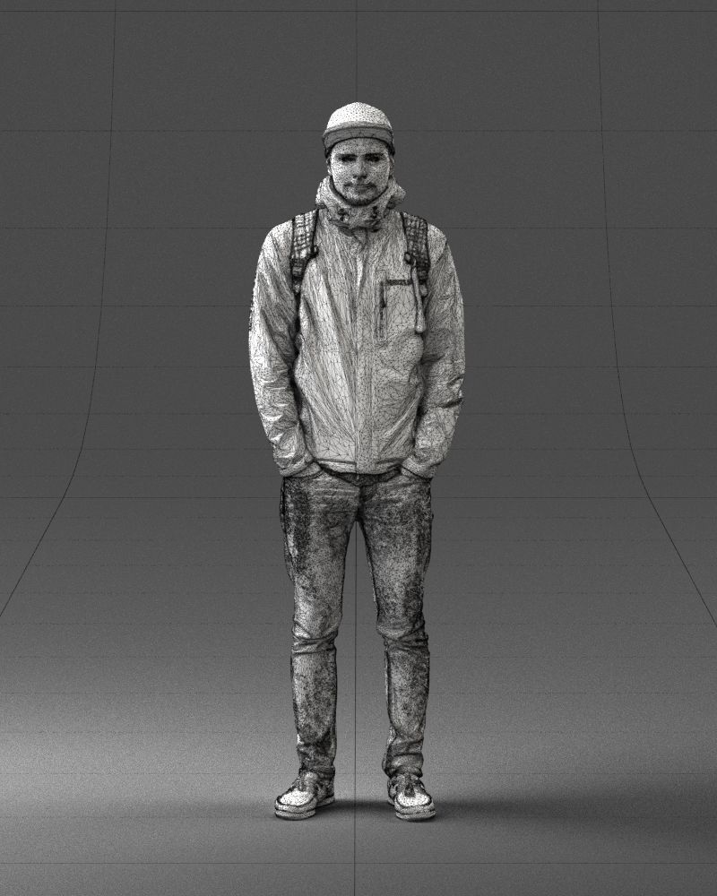 Guy in blue jacket 0123 3D Print Ready 3D print model_2
