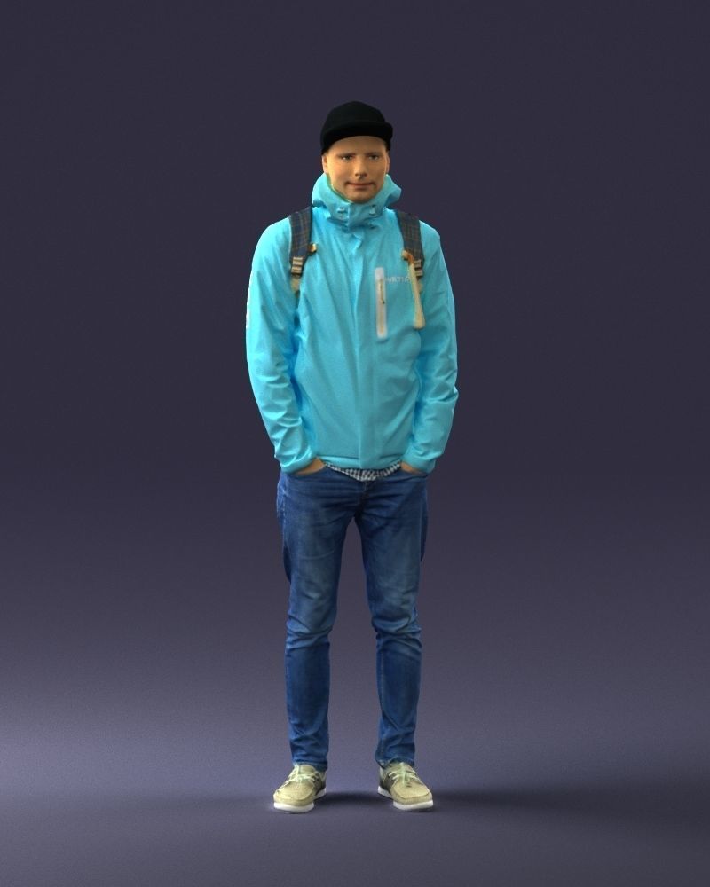 Guy in blue jacket 0123 3D Print Ready 3D print model_3