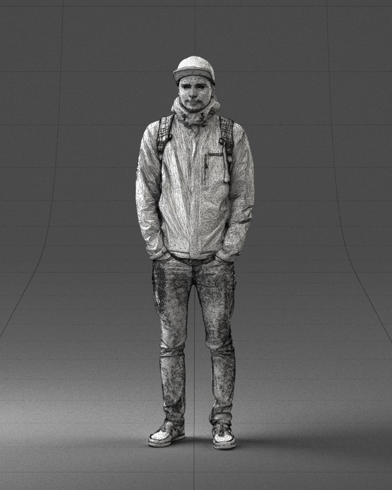 Guy in blue jacket 0123 3D Print Ready 3D print model_35