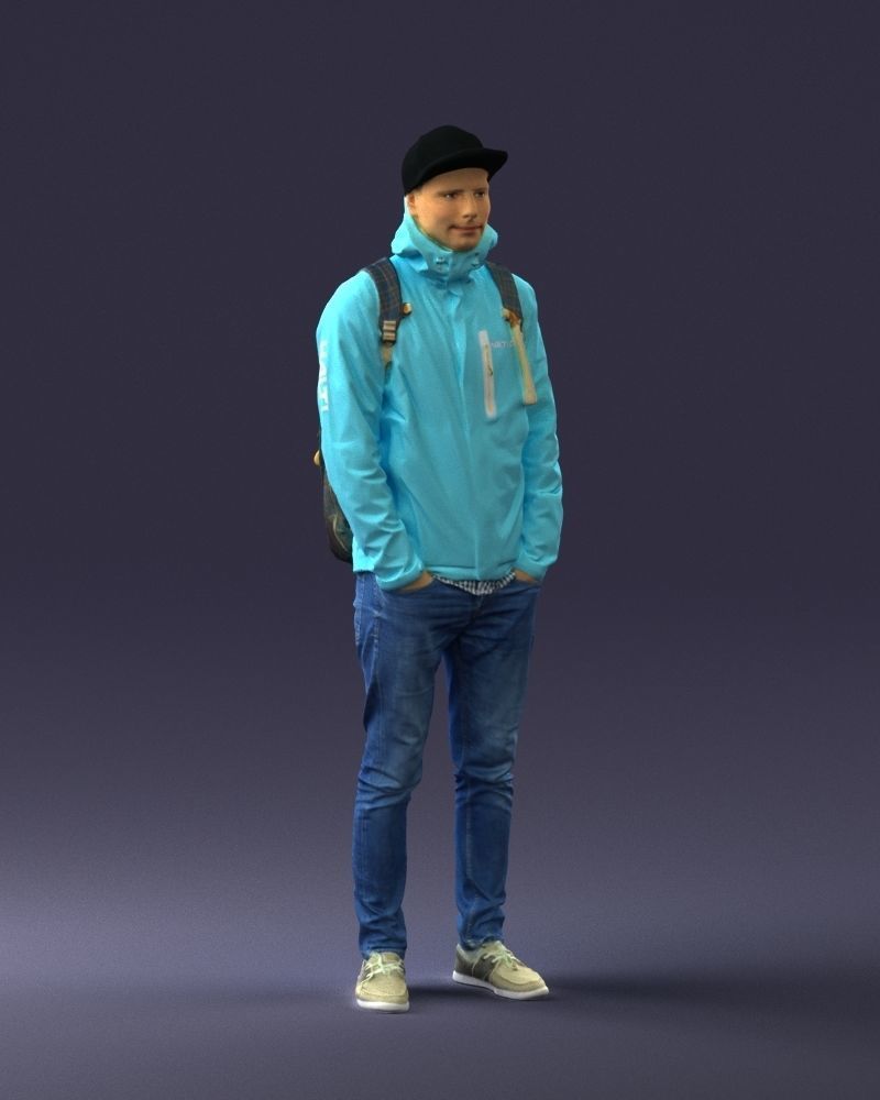 Guy in blue jacket 0123 3D Print Ready 3D print model_6