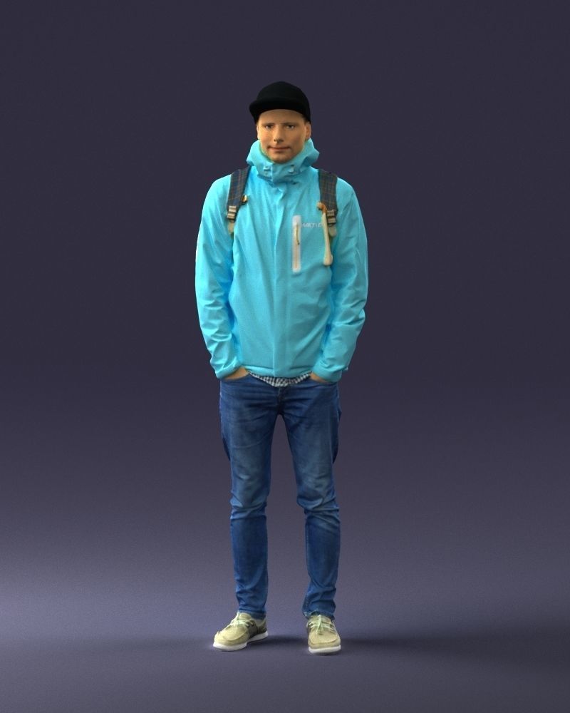Guy in blue jacket 0123 3D Print Ready 3D print model_33