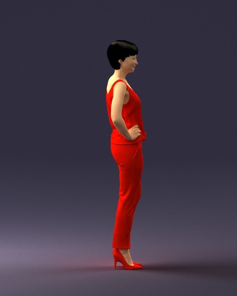 Woman in red suit 0365 3D model_27