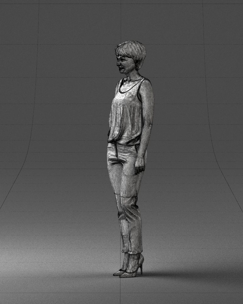 Woman in red suit 0365 3D model_8