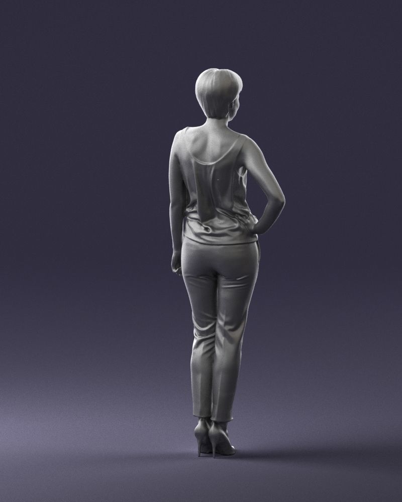 Woman in red suit 0365 3D model_22