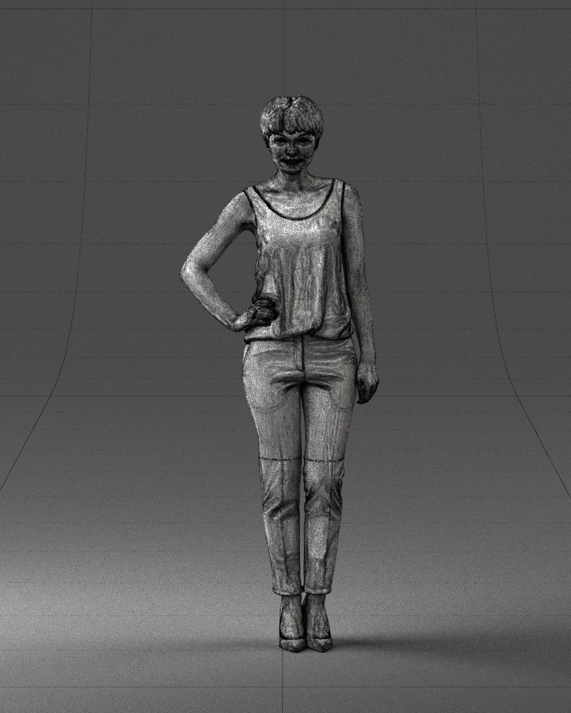 Woman in red suit 0365 3D model_2