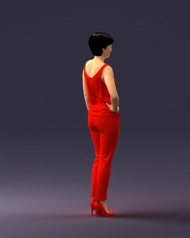 Woman in red suit 0365 3D model_24