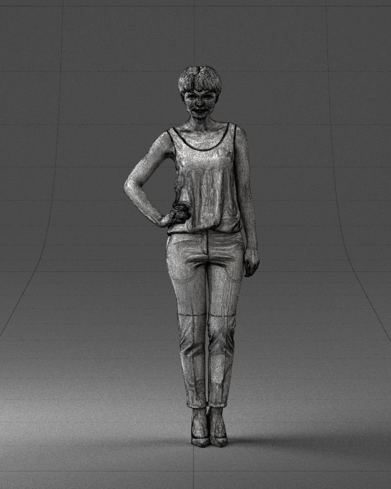 Woman in red suit 0365 3D model_38