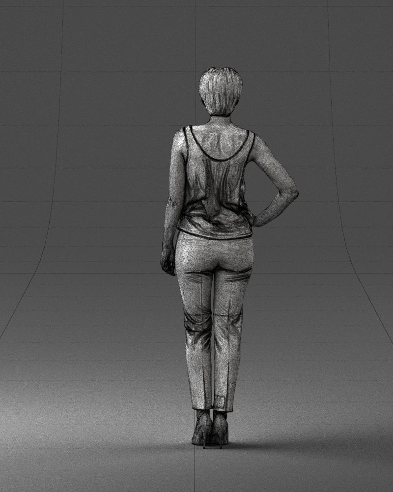 Woman in red suit 0365 3D model_20