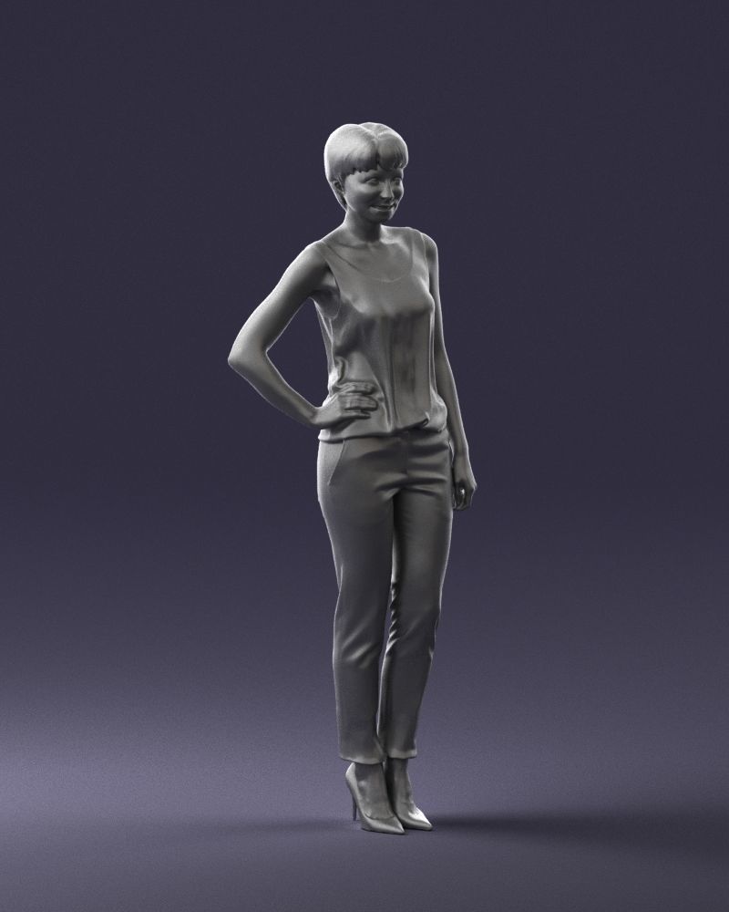 Woman in red suit 0365 3D model_34