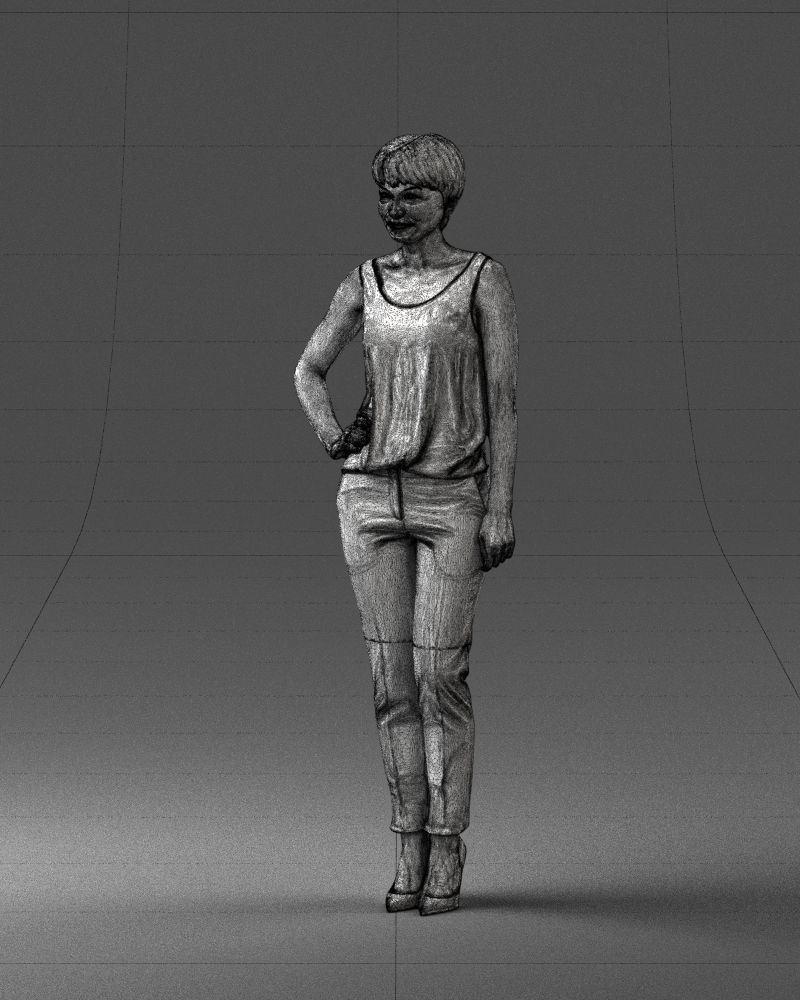 Woman in red suit 0365 3D model_5