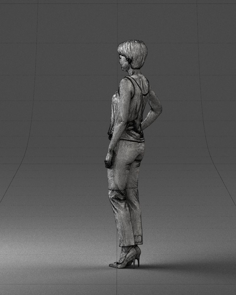 Woman in red suit 0365 3D model_14