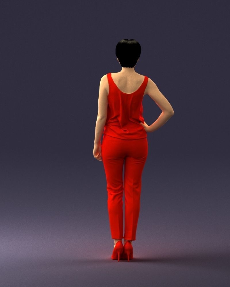 Woman in red suit 0365 3D model_18