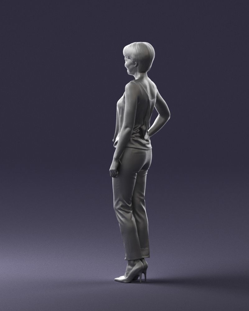 Woman in red suit 0365 3D model_13