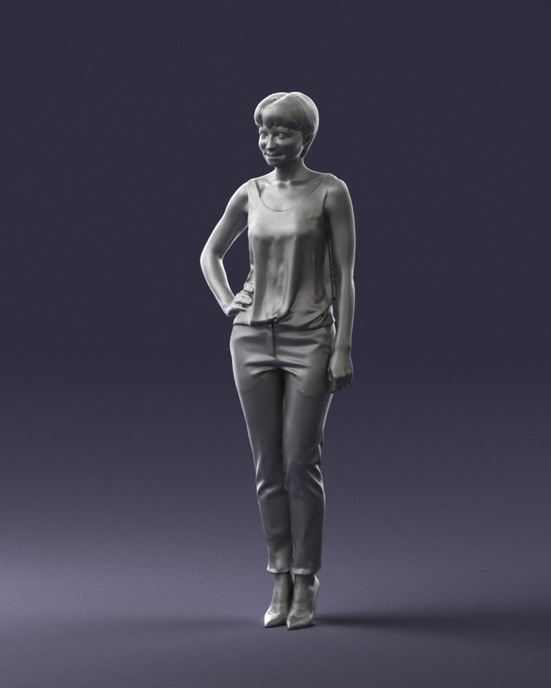 Woman in red suit 0365 3D model_4