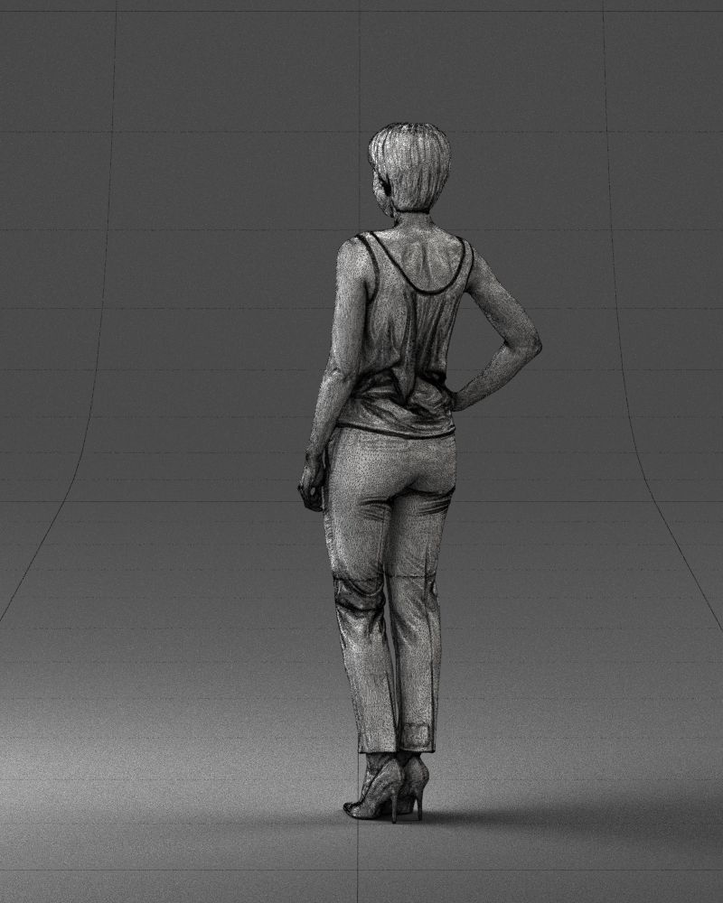 Woman in red suit 0365 3D model_17