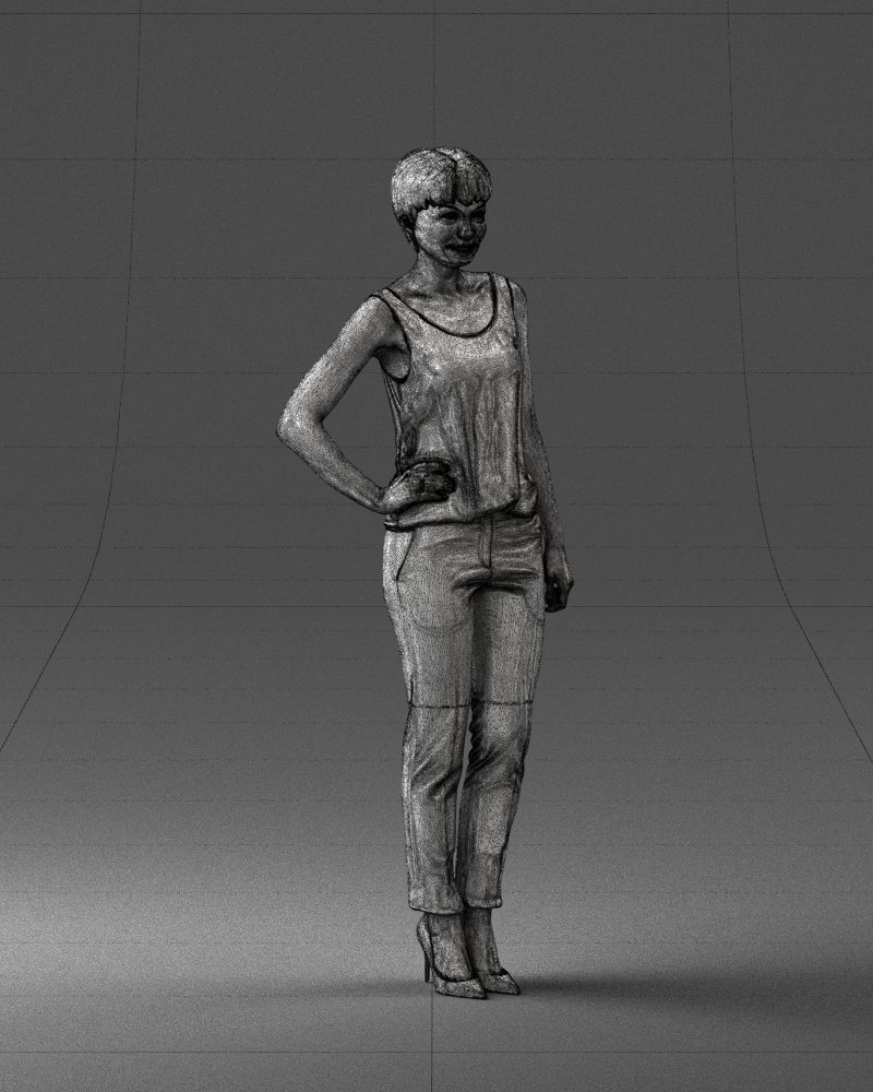 Woman in red suit 0365 3D model_35