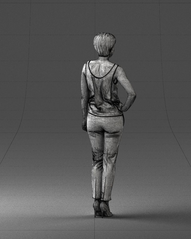 Woman in red suit 0365 3D model_23