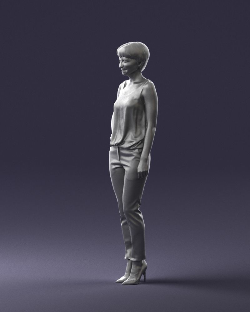 Woman in red suit 0365 3D model_7