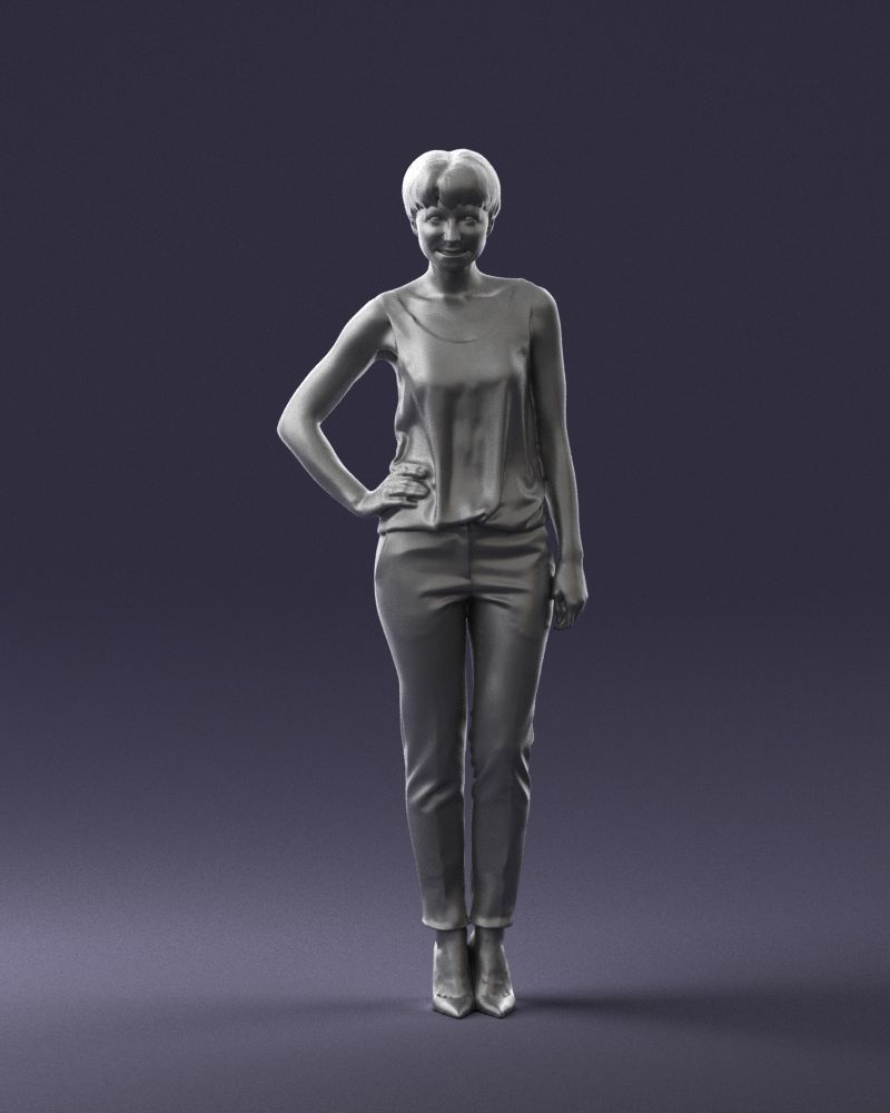 Woman in red suit 0365 3D model_37