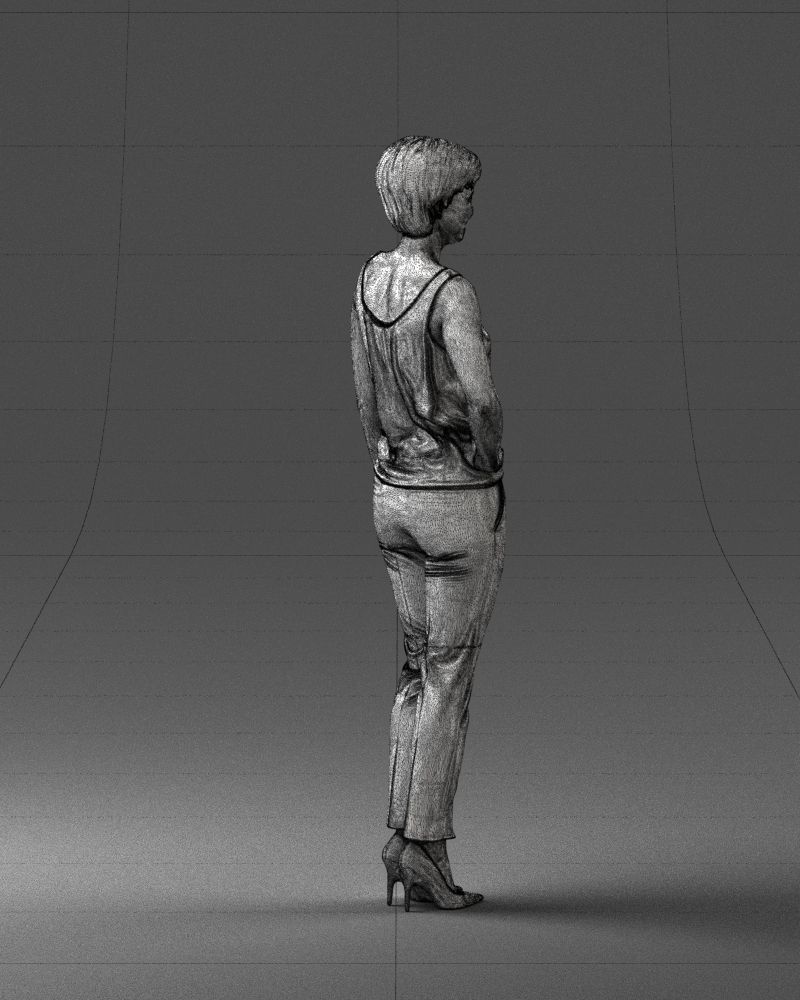 Woman in red suit 0365 3D model_26