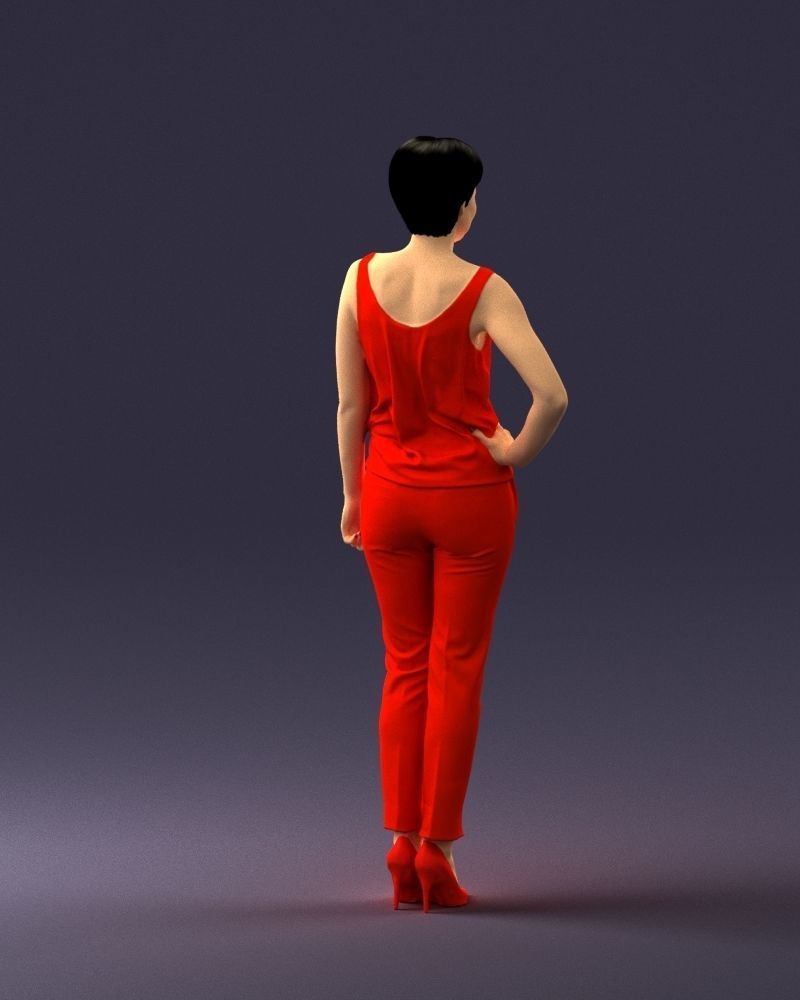 Woman in red suit 0365 3D model_21