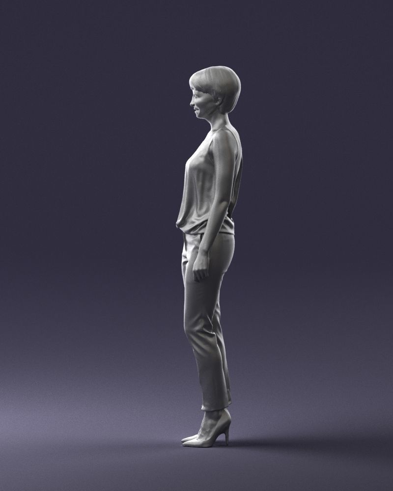 Woman in red suit 0365 3D model_10