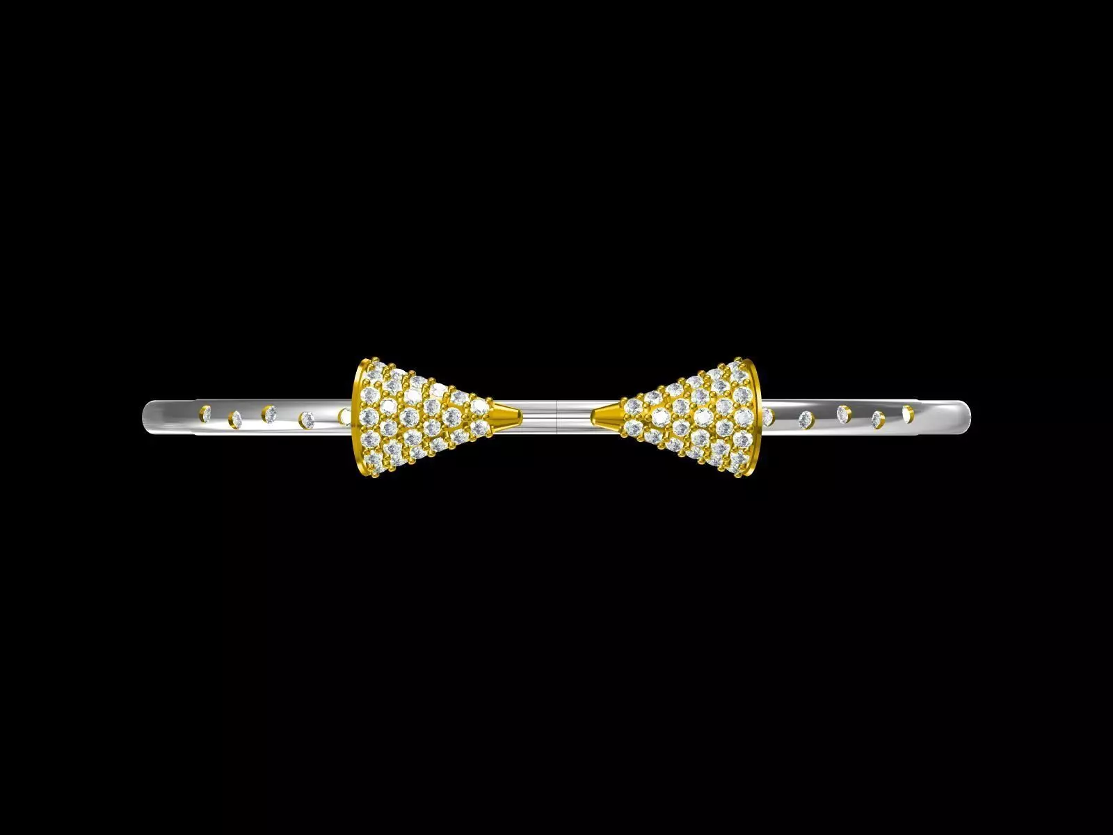 Bracelet gold and diamond bow tie bangle Free 3D print model