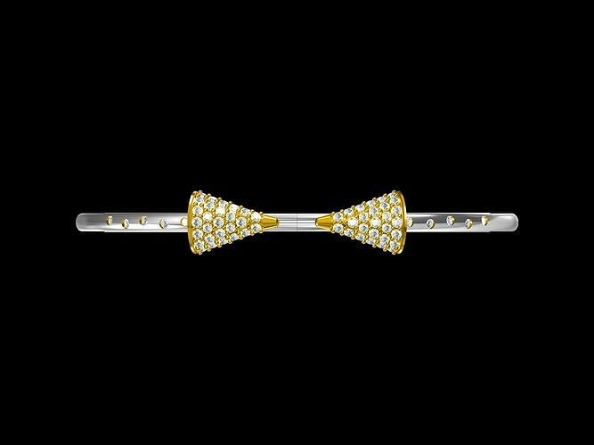Bracelet gold and diamond bow tie bangle Free 3D print model