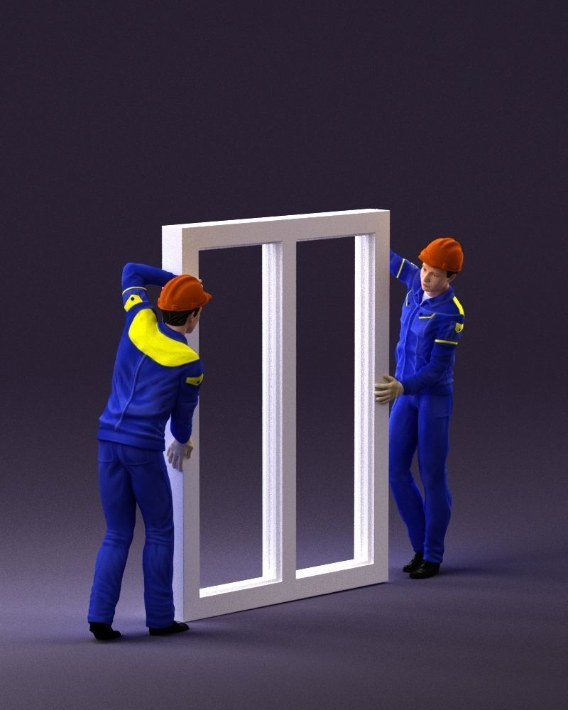 builders with window 1090 3D model_7