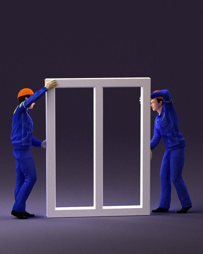 builders with window 1090 3D model_1